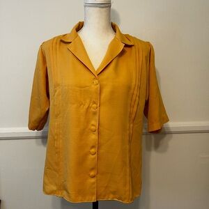 Women's Vintage Mustard Button-Up Top